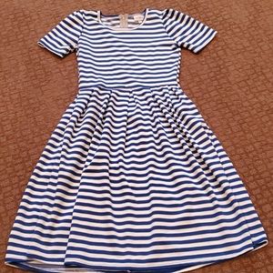Striped silver/white/blue Dress